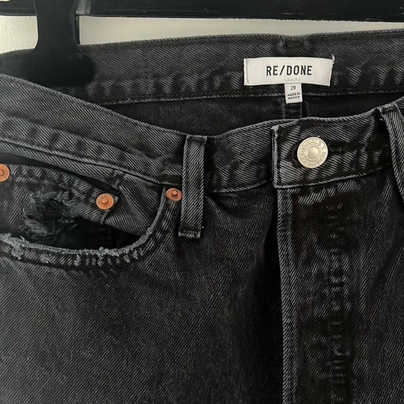 Re/Done High Rise Black Distressed Jeans - Picture 6 of 6